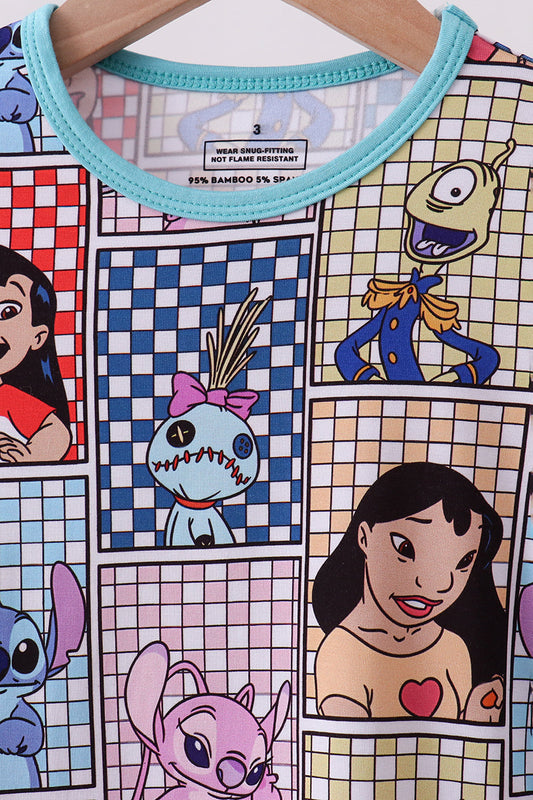 Character print bamboo pajama set