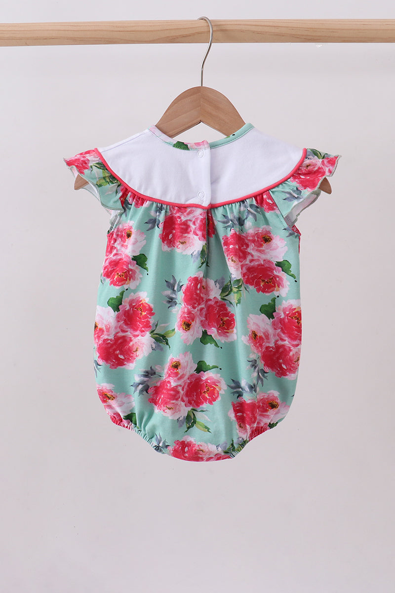 Floral I love dad embroidery ruffle bubble