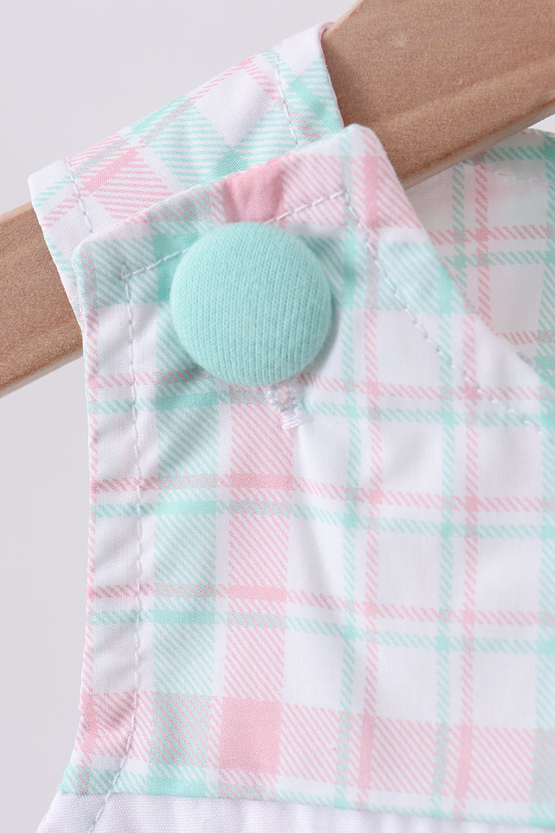 I love dad embroidery plaid bubble