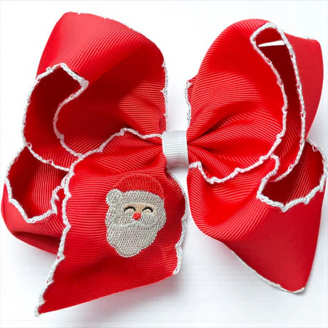 Moon Stich Red Ribbon Santa 5" Bow
