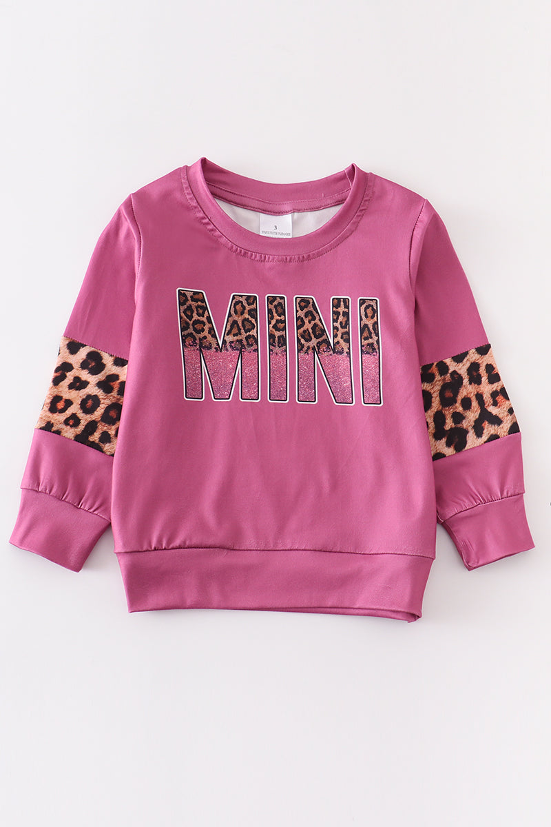 Pink leopard mommy & me top