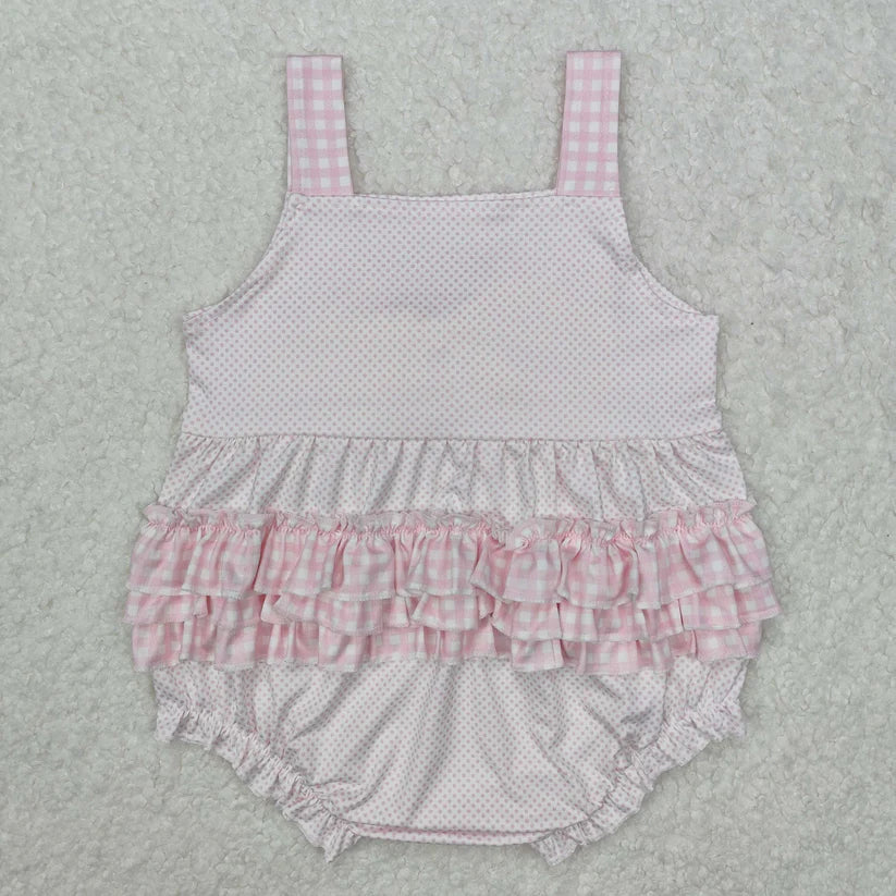 Ruffle Bow Pink Romper