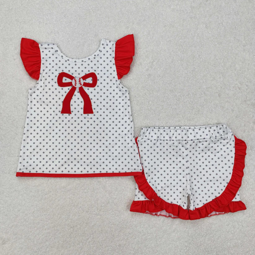 Baseball Bow Shorts Set