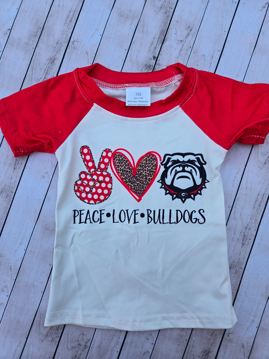 Peace Love Bulldogs Top