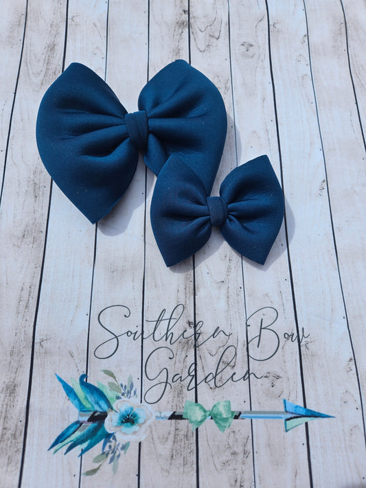 Navy Puff Bows