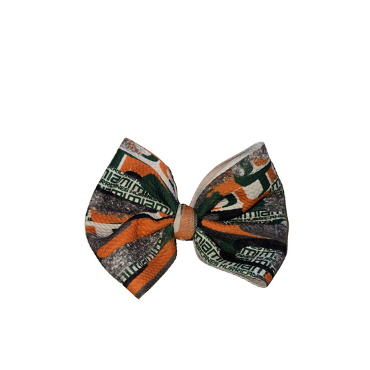 Miami Hurricanes Large Bow clip
