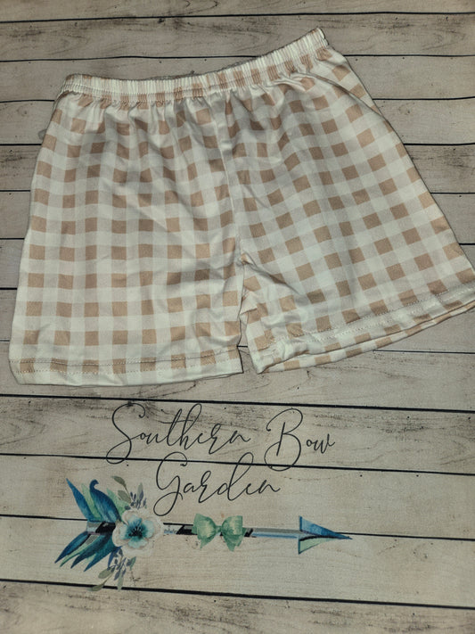 Plaid Tan Shorts