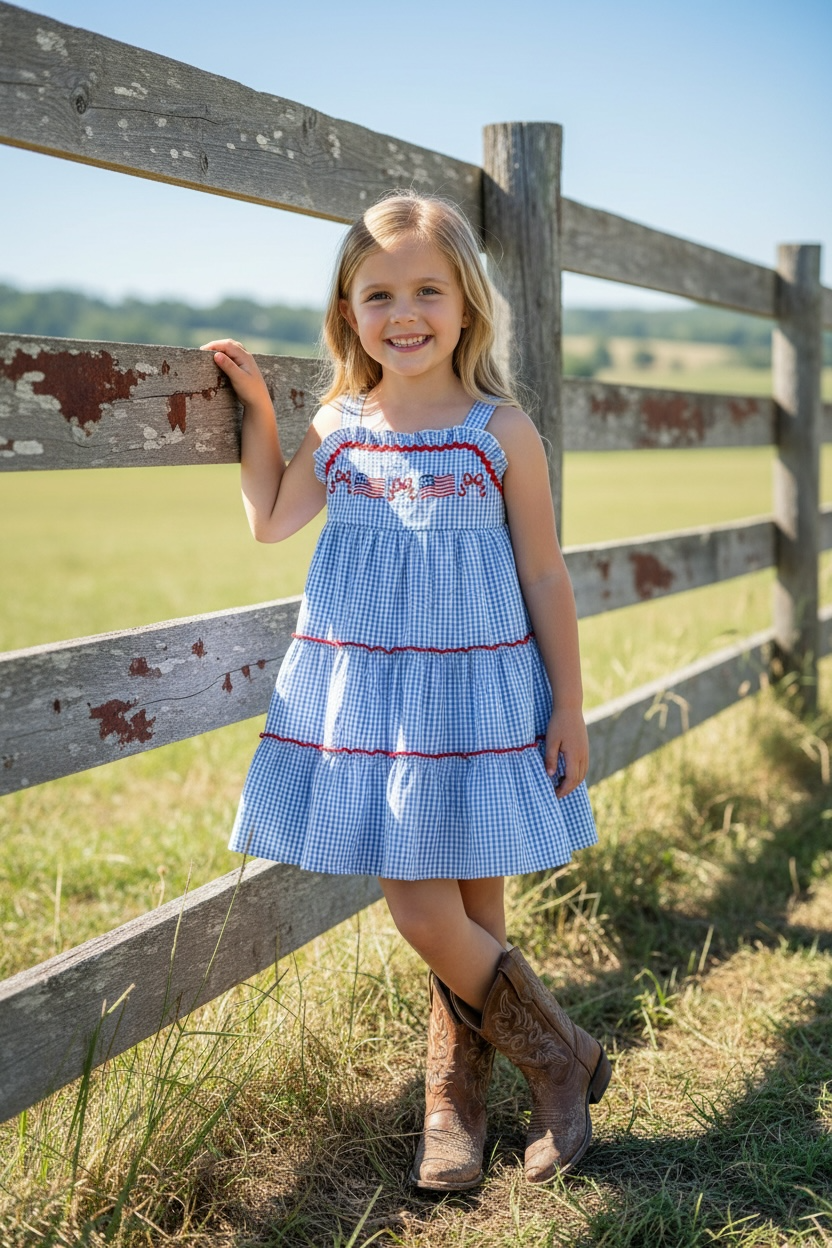 Gingham Tiered Dress USA